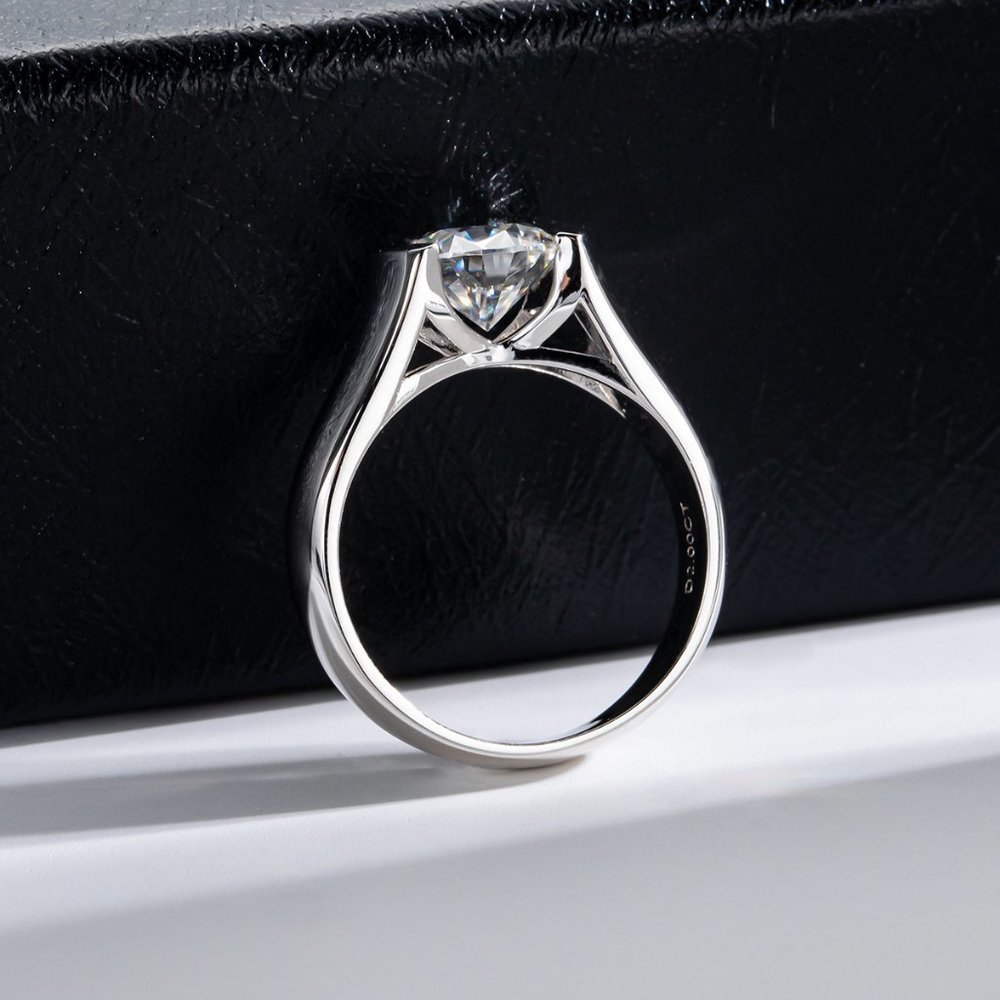 Certified 2 ct. t.w. Moissanite Diamond Engagement Ring NEW - Picture 10 of 16